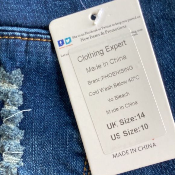 NWT Distressed Deep Blue Cutoff Denim Two Button High Waist Shorts - Picture 9 of 16